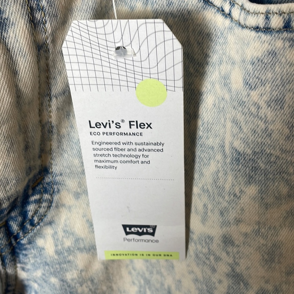 Levi's 511 Slim Straight Acid Wash Light Blue Jeans - Picture 3 of 5